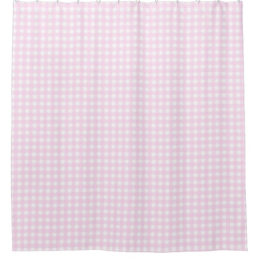 Faye and Lauren Light Pink Gingham Duschvorhang (Vorderseite)