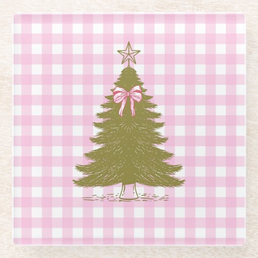 Faye and Lauren Pink Holiday Coaster Glasuntersetzer (Vorderseite)