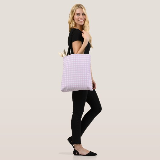 Faye Bright Pink Gingham Tasche (Am Model)