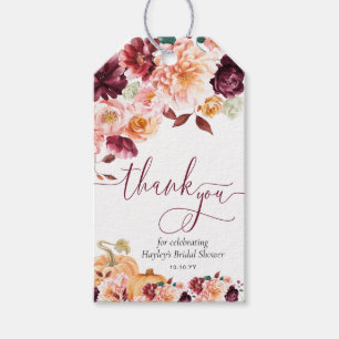 Faye Burgund Weinrote Herbst Blumen Dankeschön Bra Geschenkanhänger