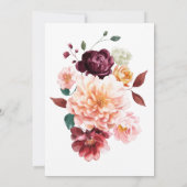 Faye Burgundy Fall Floral Menu Einladung (Rückseite)