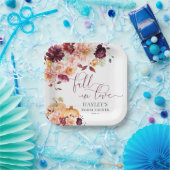 Faye Burgundy Rückgang in Liebe Herbst Brautparty Pappteller (Party)