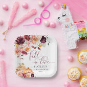 Faye Burgundy Rückgang in Liebe Herbst Brautparty Pappteller (Party)