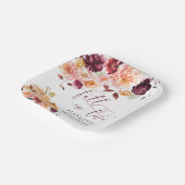 Faye Burgundy Rückgang in Liebe Herbst Brautparty Pappteller (Gewinkelt)