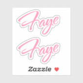 Faye Decorative Name in Pink x2 Aufkleber (Blatt)