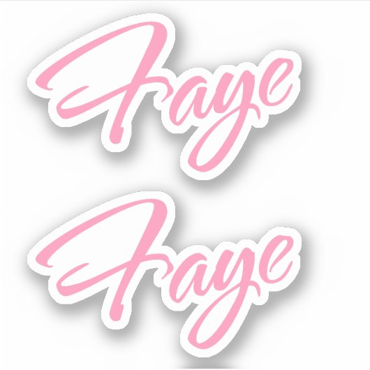 Faye Decorative Name in Pink x2 Aufkleber (Vorderseite)