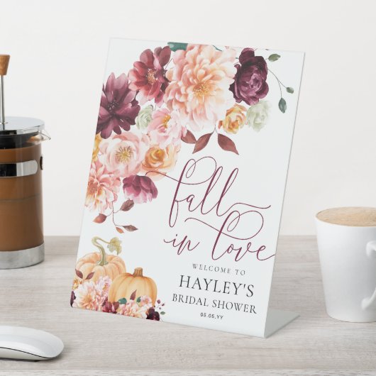 Faye Fall in Liebe Brautparty Begrüßungszeichen Sockelschild (In SItu)