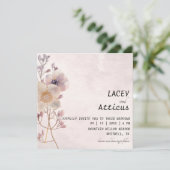 Faye Floral Wedding Einladung (Stehend Vorderseite)