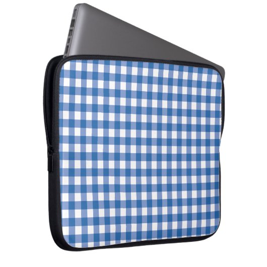 Faye & Lauren Blue Gingham Laptopschutzhülle (Vorne Rechts)
