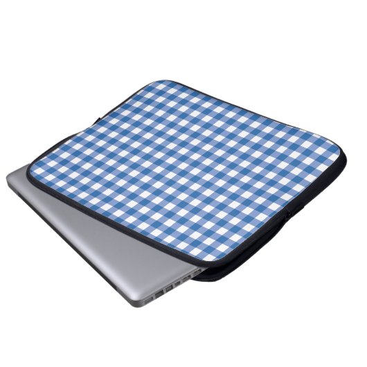 Faye & Lauren Blue Gingham Laptopschutzhülle (Vorne Knopf)