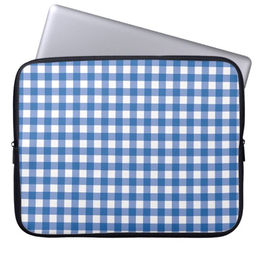 Faye & Lauren Blue Gingham Laptopschutzhülle (Vorderseite)