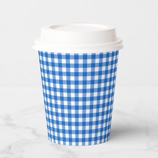 Faye & Lauren Blue Gingham Pappbecher (Links)