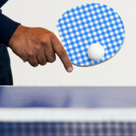 Faye & Lauren Blue Gingham Ping Pong Paddle Tischtennis Schläger