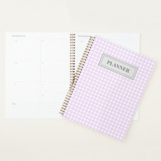 Faye & Lauren Pastel Lila Gingham Planner Planer