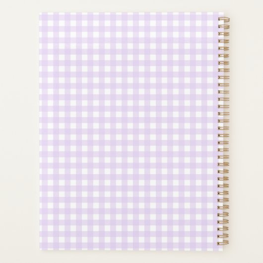 Faye & Lauren Pastel Lila Gingham Planner Planer (Rückseite)