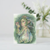 Faye Postcard Woodland Fairy Girl Fantasy Postkarte (Stehend Vorderseite)