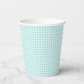 Faye und Lauren Aqua Blue Gingham Pappbecher (Rückseite)