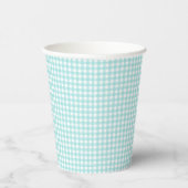 Faye und Lauren Aqua Blue Gingham Pappbecher (Rechts)
