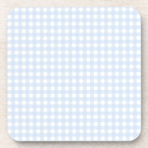 Faye und Lauren Baby Blue Gingham Getränkeuntersetzer