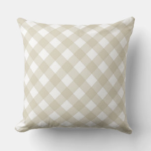 Faye und Lauren Beige Gingham Kissen