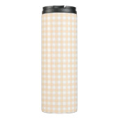 Faye und Lauren Beige Gingham Thermosbecher (Rückseite)