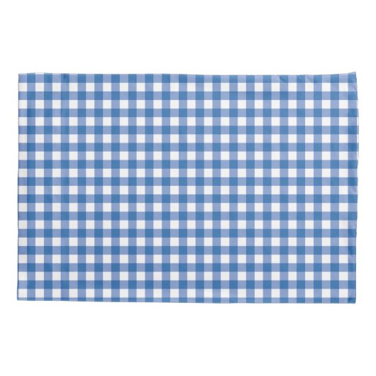 Faye und Lauren Blue Gingham Kissenbezug (Rückseite)