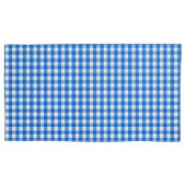 Faye und Lauren Blue Gingham Kissenbezug (Vorderseite-Links)