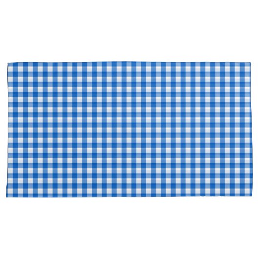 Faye und Lauren Blue Gingham Kissenbezug (Vorderseite-Rechts)