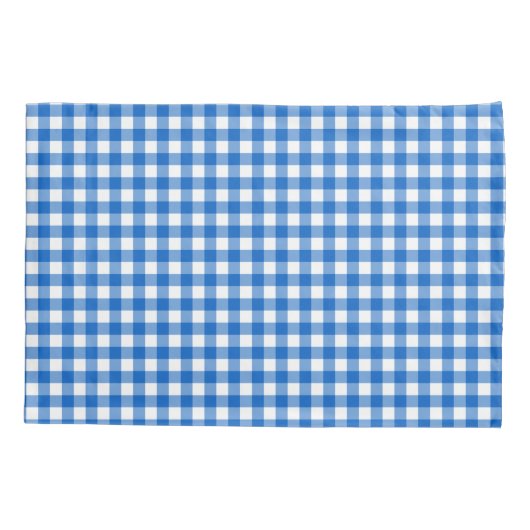Faye und Lauren Blue Gingham Kissenbezug (Rückseite)