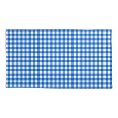 Faye und Lauren Blue Gingham Kissenbezug (Rückseite-Links)