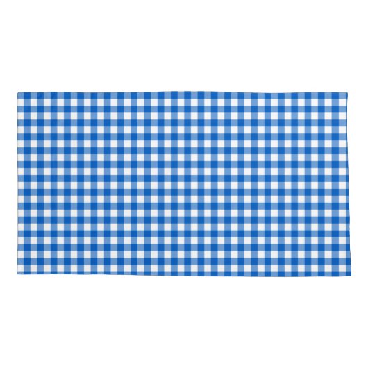 Faye und Lauren Blue Gingham Kissenbezug (Rückseite-Links)