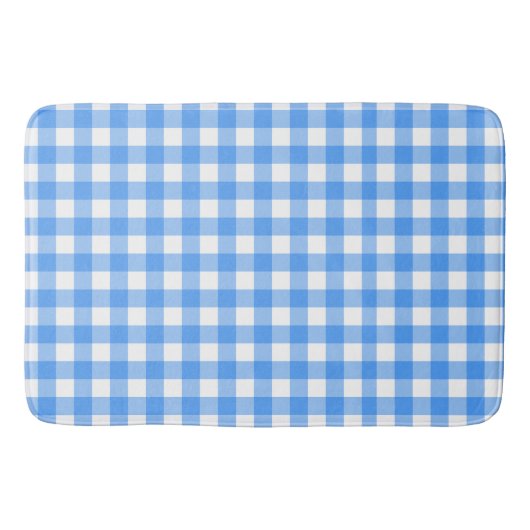 Faye und Lauren Blue Kariert Bath Mat Badematte (Vorderseite)