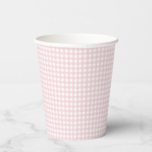 Faye und Lauren Blush Gingham Pappbecher (Rechts)