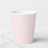 Faye und Lauren Blush Gingham Pappbecher (Vorderseite)