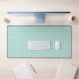 Faye und Lauren Bright Green Gingham Schreibtischunterlage
