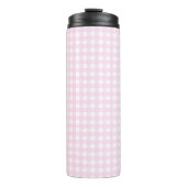 Faye und Lauren Bright Pink Gingham Thermosbecher (Vorderseite)