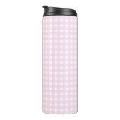 Faye und Lauren Bright Pink Gingham Thermosbecher (Nach rechts gedreht)