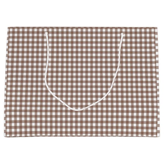 Faye und Lauren Brown Gingham Große Geschenktüte (Vorderseite)