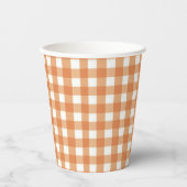Faye und Lauren Brown Gingham Pappbecher (Vorderseite)