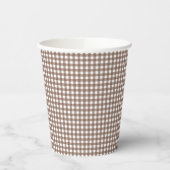 Faye und Lauren Brown Gingham Pappbecher (Links)
