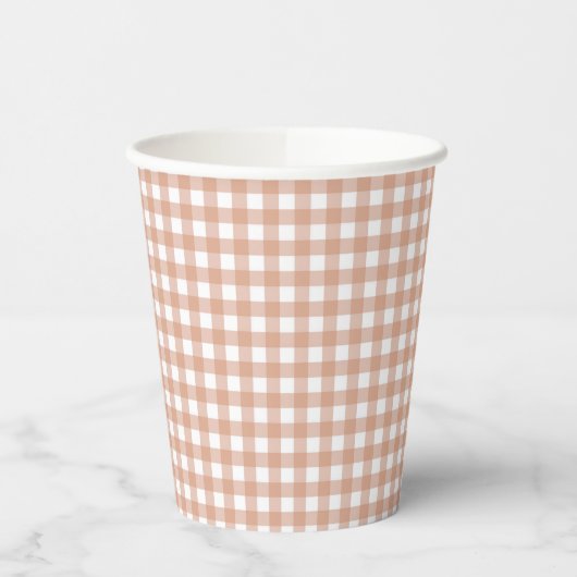 Faye und Lauren Fall Light Brown Gingham Pappbecher (Links)