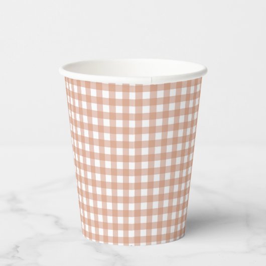 Faye und Lauren Fall Light Brown Gingham Pappbecher (Rechts)