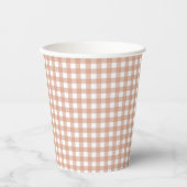 Faye und Lauren Fall Light Brown Gingham Pappbecher (Vorderseite)