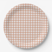 Faye und Lauren Fall Light Brown Gingham Pappteller (Vorderseite)