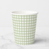 Faye und Lauren Fall Light Green Gingham Pappbecher (Rückseite)