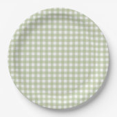 Faye und Lauren Fall Light Green Gingham Pappteller (Vorderseite)