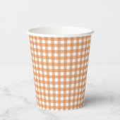 Faye und Lauren Fall Orange Gingham Pappbecher (Rückseite)