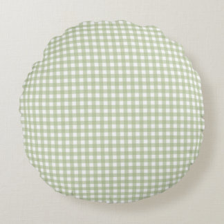 Faye und Lauren Green Gingham 1 Rundes Kissen