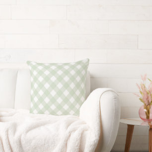 Faye und Lauren Green Gingham Kissen