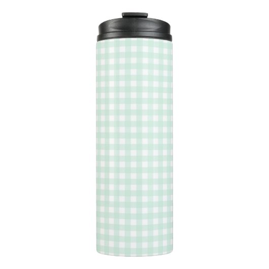 Faye und Lauren Green Gingham Thermosbecher (Vorderseite)